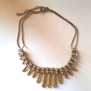 J. Crew Gold Pave Statement Necklace